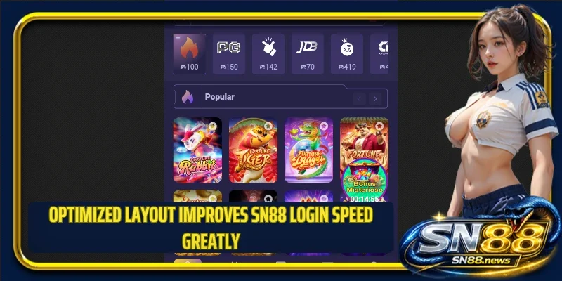 Optimized layout improves SN88 login speed greatly