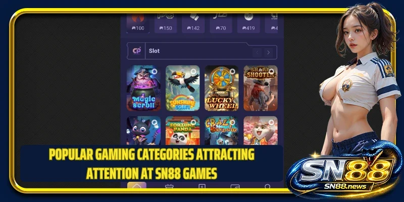 Popular gaming categories attracting attention at SN88 Games